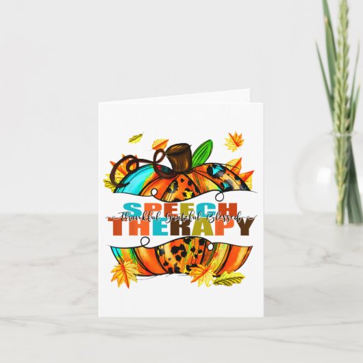 Speech Therapy Pumpkin Autumn Herfst Thanksgiving Kaart (Voorkant)