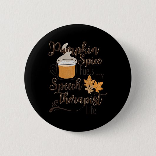 Speech Therapy Pumpkin Autumn Herfst Thanksgiving Ronde Button 5,7 Cm (Voorkant)