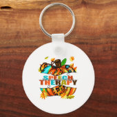 Speech Therapy Pumpkin Autumn Herfst Thanksgiving Sleutelhanger (Voorkant)