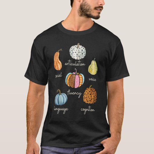 Speech Therapy Pumpkin SLP Neurodiversity Fall Tea T-shirt (Voorkant)