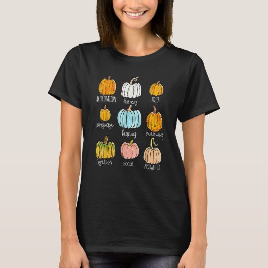Speech Therapy SLP Pumpkin Thanksgiving Sped Teach T-shirt (Voorkant)