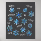 Speech Therapy Snowflake Winter Vocabulary Theme F Poster (Voorkant)