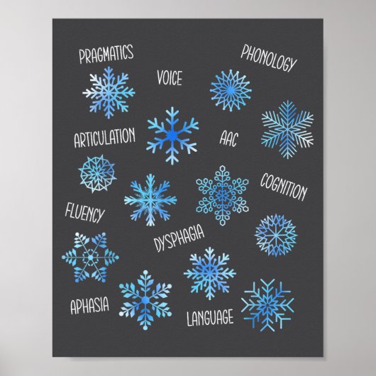 Speech Therapy Snowflake Winter Vocabulary Theme F Poster (Voorkant)