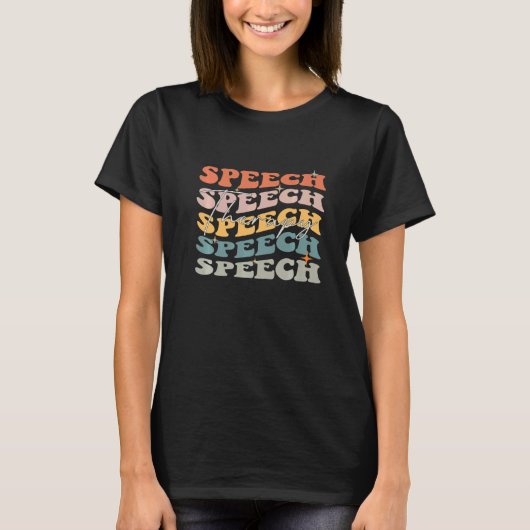 Speech Therapy Speech Language Patholoog Retro G T-shirt (Voorkant)