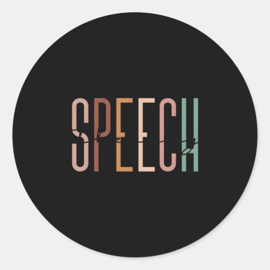 Speech Therapy Speech Language Patholoog Therapi Ronde Sticker (Voorkant)
