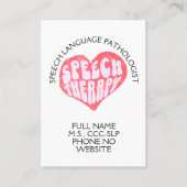 Speech Therapy Speech Language Therapist Visitekaartje (Voorkant)
