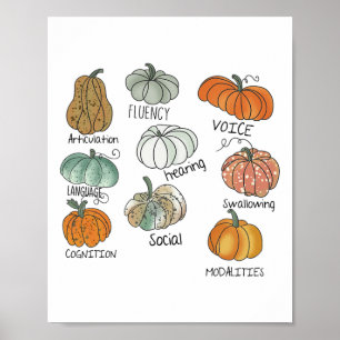 Speech Therapy Squad Pumpkin Herfst Halloween Beda Poster