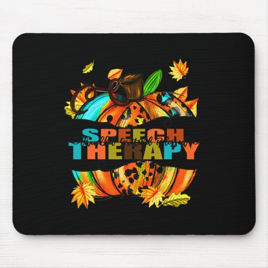 Speech Therapy Thankful Grateful Blessed Autumn Fa Muismat (Voorkant)