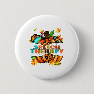 Speech Therapy Thankful Grateful Blessed Autumn Fa Ronde Button 5,7 Cm