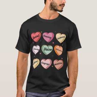Speech Therapy Valentijn SLP SLPA Snoep Heart Conv T-shirt