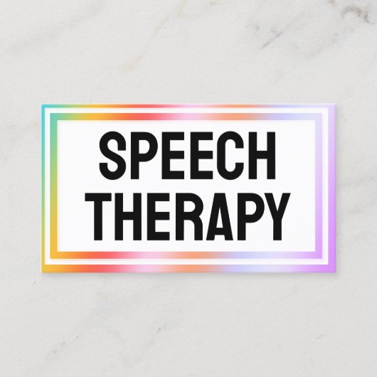Speech Therapy Visitekaartje (Voorkant)
