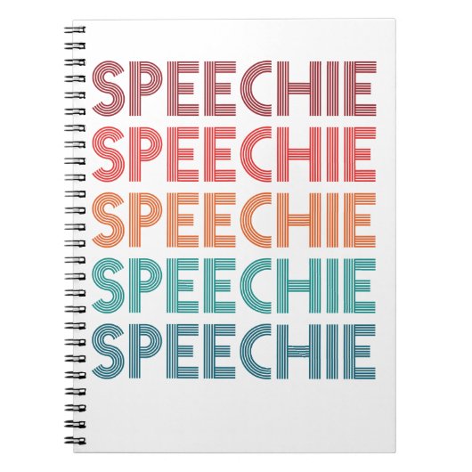 Speechie Retro Speech Patholoog SLP Notitieboek (Voorkant)