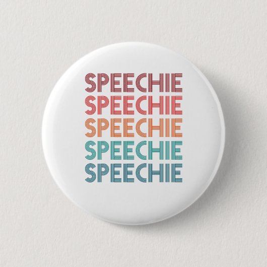 Speechie Retro Speech Patholoog SLP Ronde Button 5,7 Cm (Voorkant)