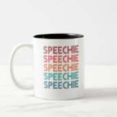 Speechie Retro Speech Patholoog SLP Tweekleurige Koffiemok (Links)