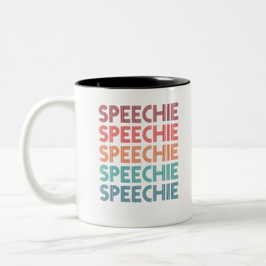 Speechie Retro Speech Patholoog SLP Tweekleurige Koffiemok (Links)