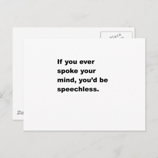 Speechless Briefkaart (Voorkant / Achterkant)