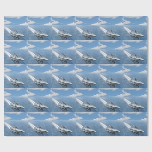 Speed Boat Racing Forward Cadeaupapier (Vlak)