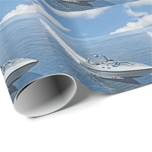 Speed Boat Racing Forward Cadeaupapier (Rol Hoek)