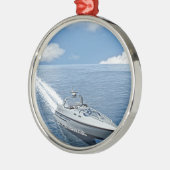 Speed Boat Racing Forward Metalen Ornament (Links)