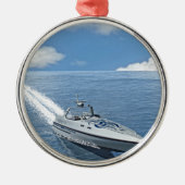Speed Boat Racing Forward Metalen Ornament (Voorkant)