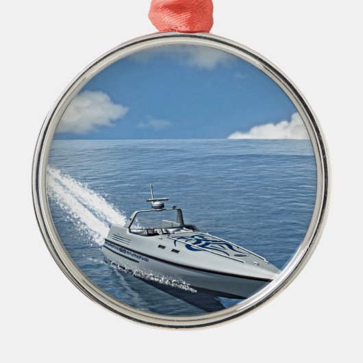 Speed Boat Racing Forward Metalen Ornament (Voorkant)