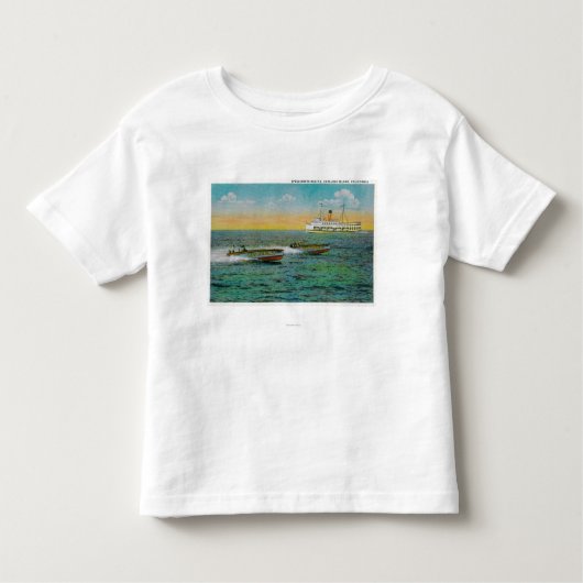 Speed Boating in Catalina Island, Californië Kinder Shirts (Voorkant)