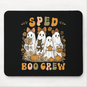 Speed Boo Crew Preppy Halloween Floral Ghost Teach Muismat