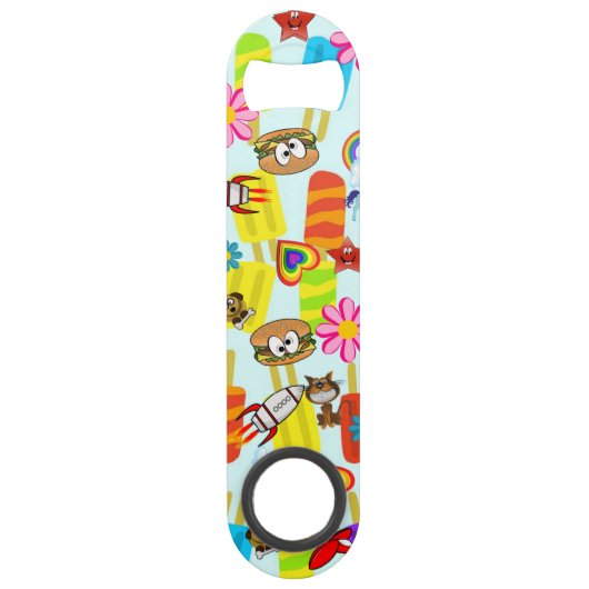 Speed Bottle Opener Hamburger Bloemen Ruimteschip Speed Flessenopener (Voorkant)