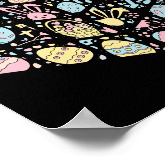 Speed Cube Bunny Easter Egg Paasdag Jongens Mannen Poster (Hoek)