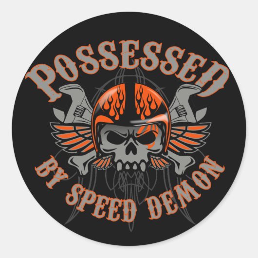Speed Demon Toolbox Ronde Sticker (Voorkant)