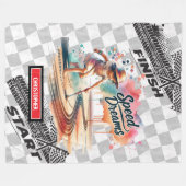 Speed Dreams Racing Blanket Formula 1 Boy Verjaard Fleece Deken (Voorkant (Horizontaal))