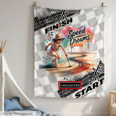 Speed Dreams Racing Blanket Formula 1 Boy Verjaard Fleece Deken