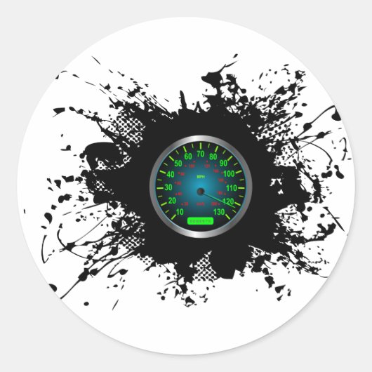 Speed Emblem Urban Style 5 Ronde Sticker (Voorkant)