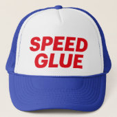 SPEED GLUE leuke slogan-trucker hoed Trucker Pet (Voorkant)