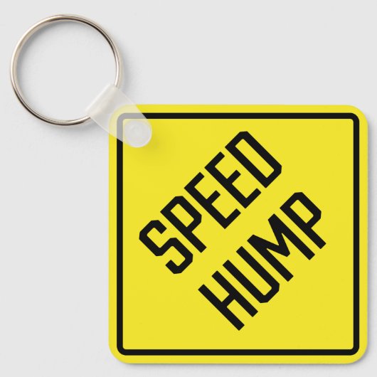 Speed Hump Metal Square Sleutelhanger (Voorkant)