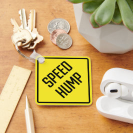 Speed Hump Metal Square Sleutelhanger