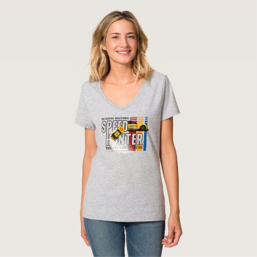 Speed Hunter | Dames V-hals T-shirt (Voorkant volledig)