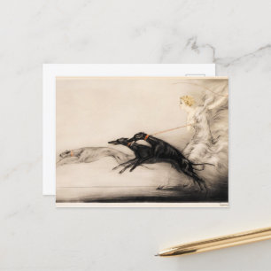 Speed II, Vitesse, 1933 door Louis Icart Briefkaart