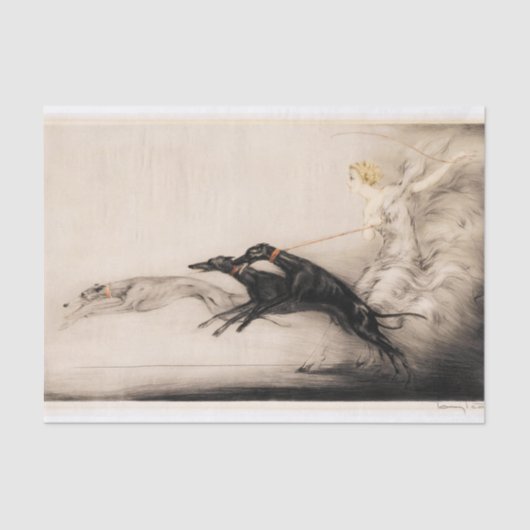 Speed II, Vitesse, 1933 door Louis Icart Tissuepapier (Voorkant)