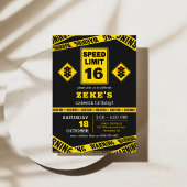 Speed Limit 16th Birthday Invitation Kaart