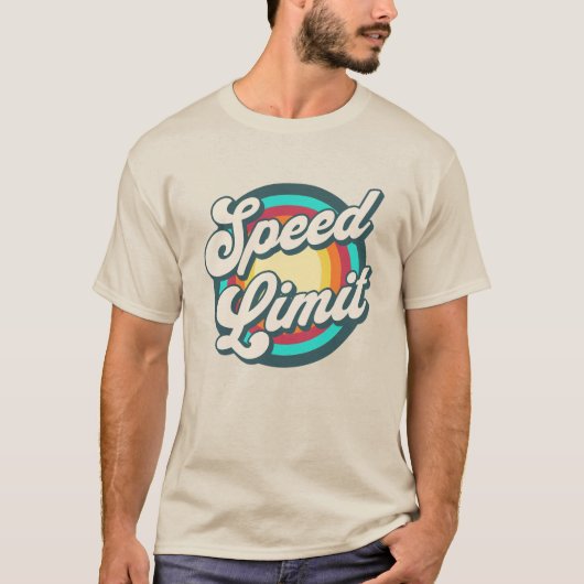 Speed Limit Retro Bright Rainbow Concert T-shirt (Voorkant)
