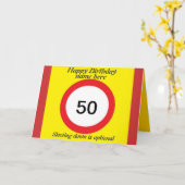 Speed Limit verjaardagskaart 50ste add naam wijzig Kaart (Gele Bloem)