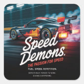 Speed Power Vierkante Sticker (Voorkant)