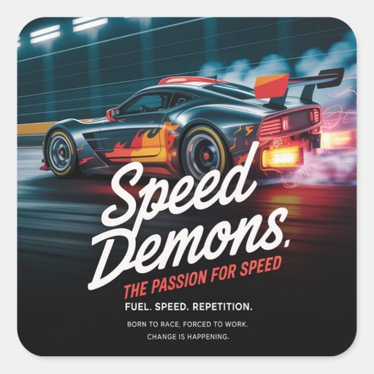 Speed Power Vierkante Sticker (Voorkant)