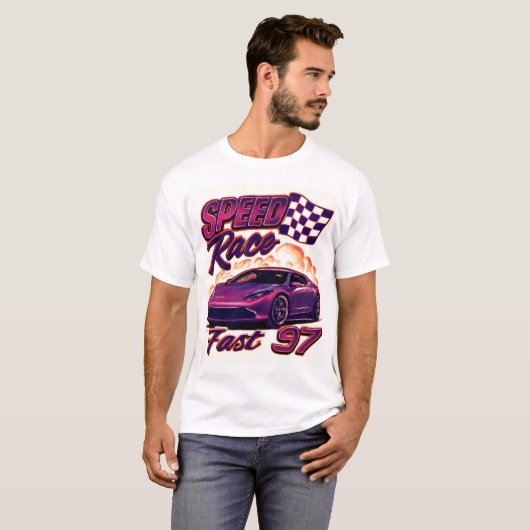 Speed race fast 97  t-shirt (Voorkant volledig)