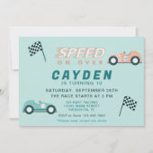 Speed Race Kaart Verjaardagsfeestuitnodiging (Voorkant)