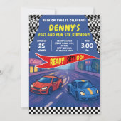 Speed Racing verjaardagsfeestje Kaart (Voorkant)