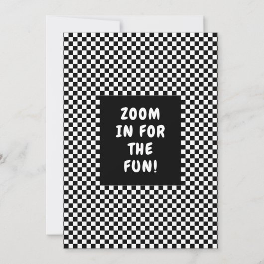 Speed Racing verjaardagsfeestje Kaart (Achterkant)