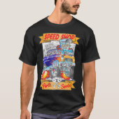 Speed Shop Hotrod Muscle Car Cartoon T-shirt (Voorkant)