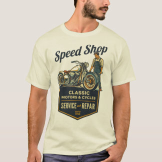 Speed Shop – Klassieke motoren en fietsen Retro Ga T-shirt